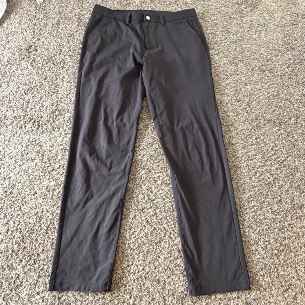 CRZ YOGA Mens Golf Pants 34W Dark Gray Performance Stretch Trousers